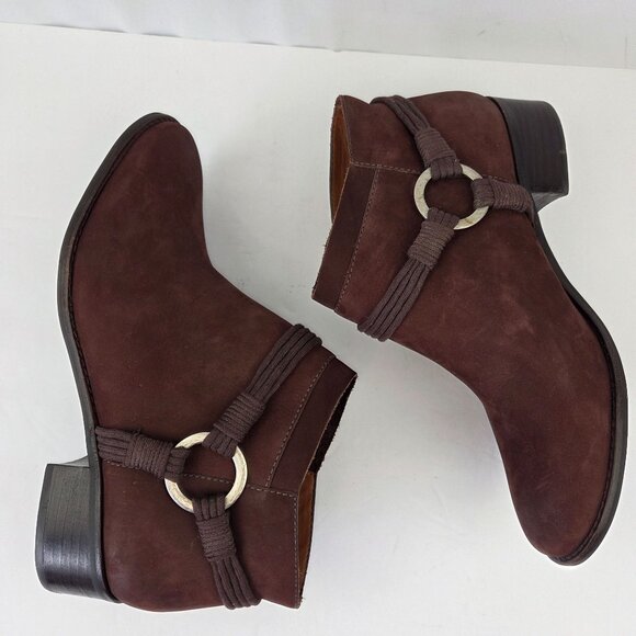 Anthro Bernardo Francesca Bootie Brown Suede Size 10M - Picture 4 of 14